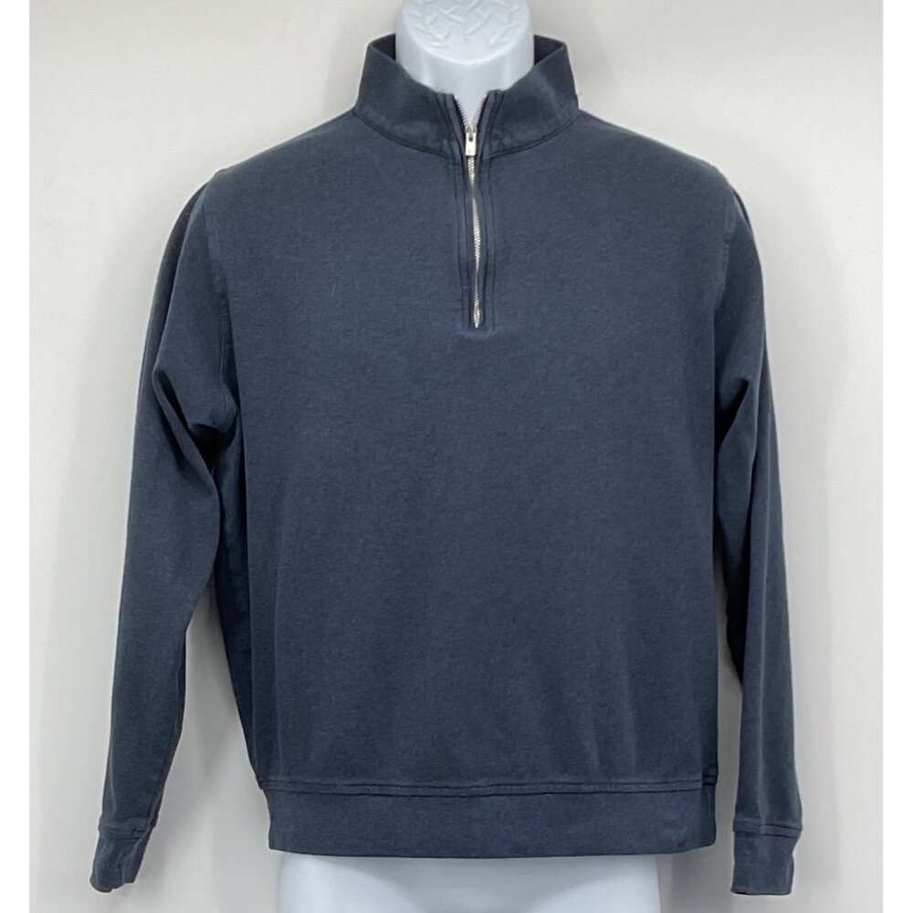 Peter Millar Mens 1/4 Zip Pullover Sweatshirt S Blue 100% Cotton Made In India